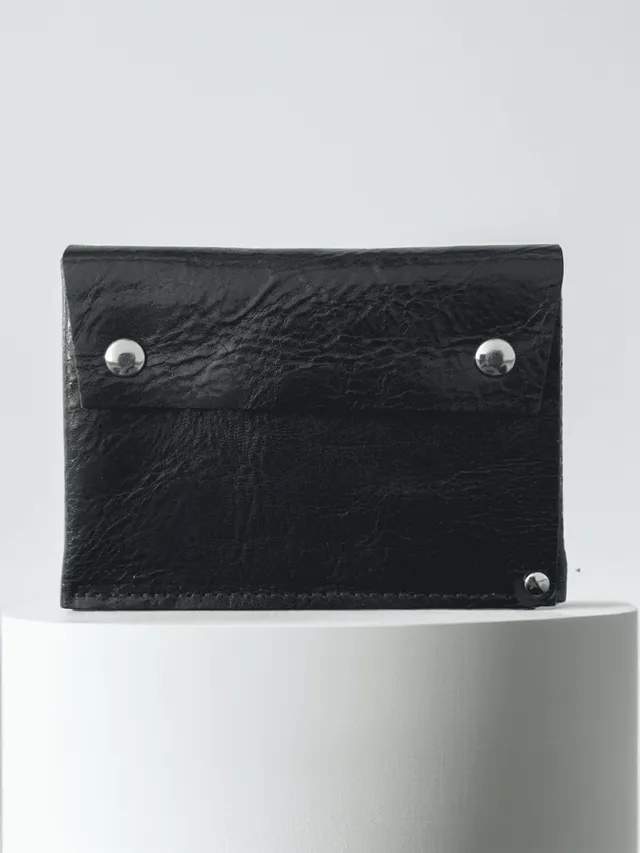 114 Paris Portefeuille cuir compact bleu ultra-plat